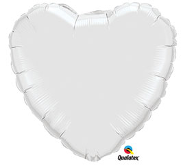 Silver Heart Shape Mylar Balloon